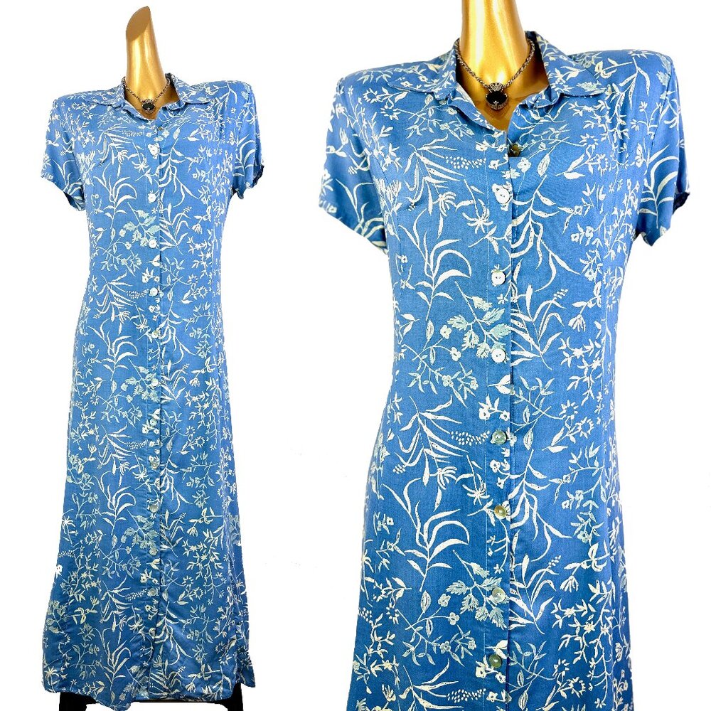 Vintage 90s grunge dress floral print prairie midi sundress